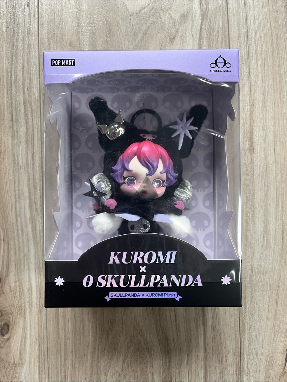 POP MART Kuromi x Skullpanda Plush - Pink & Purple